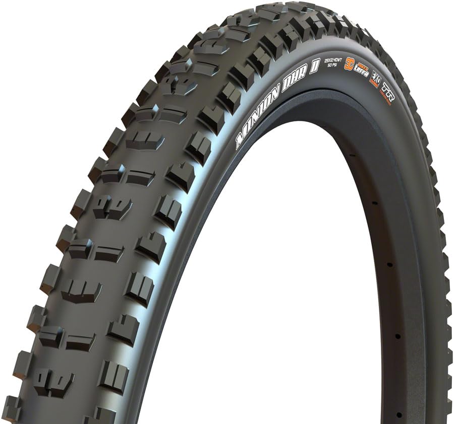 MaxxisMinion DHR II Bicycle Tyre with Folding Bead 29x2.60 3C MaxxTerra, Double Down, Tubeless Ready, Black