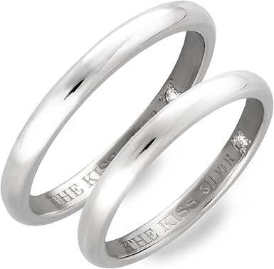 希少品【THE KISS】 2連シルバー& ブラック リング セット シルバー ペア リング 2022-02RL-BK｜THE KISS（ザ・キッス