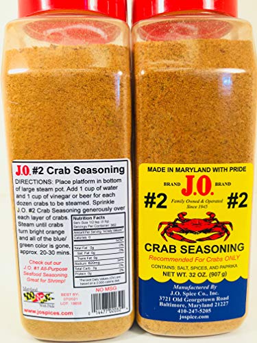 2 Pack J. O. #2 Crab seasoning 2-32 oz containers, Crab spice, Steam Crabs, Crab boil