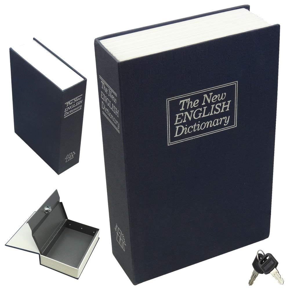 Metal Dictionary Book Safe – Hidden Security Lock Box for Cash, Jewelry & Valuables | Secret Storage Locker (Multicolor, Small - 18x11.5x5.5 cm)-image-6