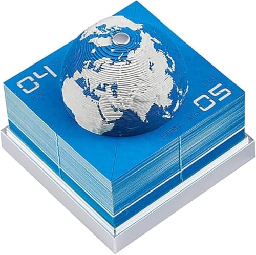 CokBlu 3D アートスタイル 紙製地球模型カレンダー|便箋クロニクル機能付き 3D 地球組立説明書同梱|リビング・書斎・デスクトップ装飾用 創意雰囲気演出 実用性&芸術性兼備?