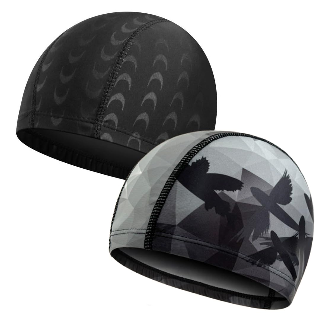Gorro de Natación, Paquete de 2 Gorros Elásticos Unisex