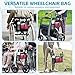 SHIFANQI Wheelchair Bag with Cup Holder, Wheelchair Accessories Armrest Side Bag Multi Pockets Pouch for Electric Wheelchairs, Walker, Rollators & Mobility Scooters, Adults, Seniors, Plum