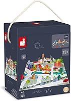 Vista 7 de Janod - 60 bloques Kubix de madera + rompecabezas de ciudad de cartón - 3 años + J08304