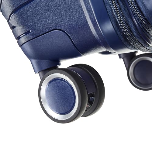 Luggage Sets 4 Piece Expandable Suitcase Set Carry On Luggage Set Hardside Travel Rolling Suitcases 20in 24in 28in Carry on and 14in Mini Cosmetic Case (Navy Blue)4