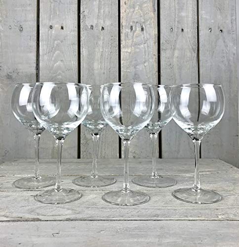 Juego de 6 vasos transparentes para vino tinto 350 ml