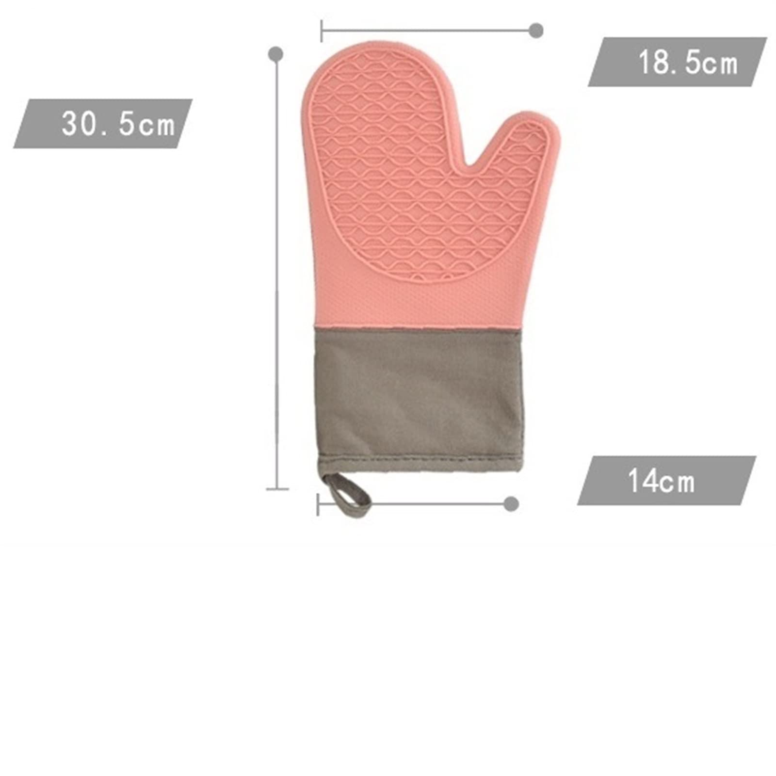 Gants de Four à Micro-Ondes en Silicone à Deux Doigts, épais et Longs, Anti-brûlures, Gants de Cuisine isolés for Four à Micro-Ondes(Pink)