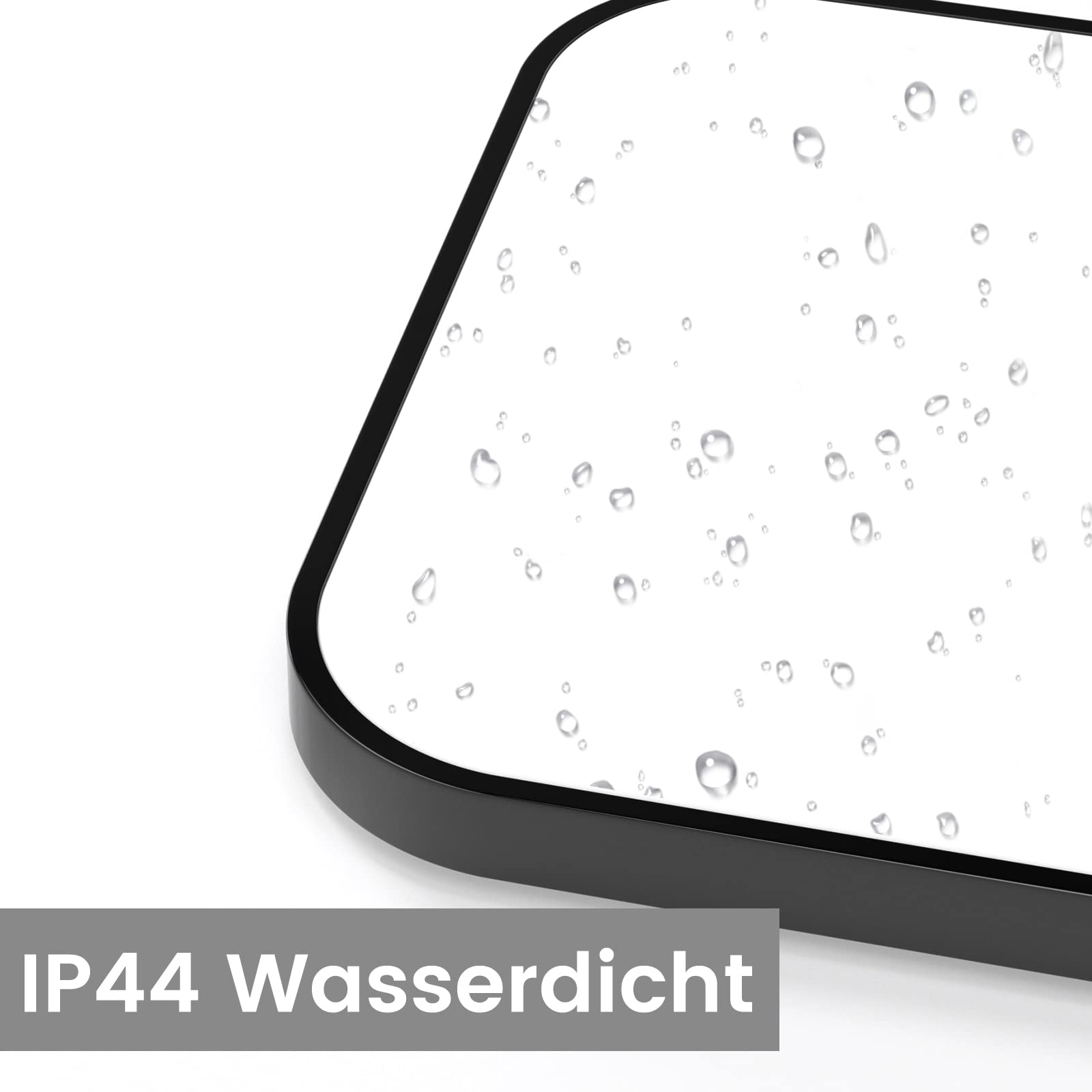 ZMH Lámpara de Techo LED Regulable Luz de Techo - 15W Lámpara de Baño Negro Plano 27cm Plafón de Baño Cuadrado con Mando a Distancia Lámpara de Dormitorio IP44 Impermeable para Dormitorio Cocina