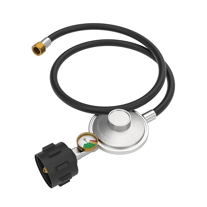 Buy KEESHA 5 Feet Propane Gas Grill Regulator Hose with Gauge for er