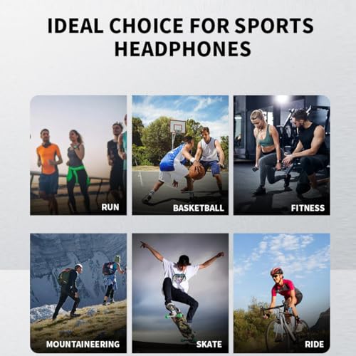 Image of AYI True Bone Conduction Bluetooth Headphones Open Ear Headset Painless Wear Stereo Earphone 11H Playtime Lightweight Stable & Comfortable Sports Headphone for Driving Bicycling Running Skiing-Black
