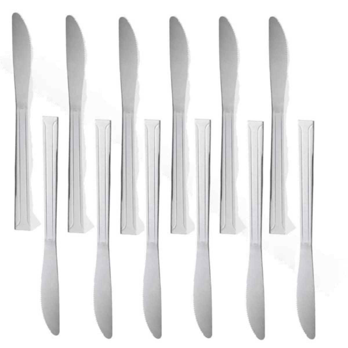 TrueCraftware- Set of 12 Stainless Steel Domilion Heavy Dinner Knife- Stainless Steel Silverware Flatware Cutlery Kitchen Tableware Set for Home and Restaurant Butter Knife Spreader Table Knives