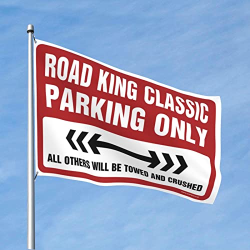 Drapeaux Road King Classic Parking Only format géant 152x244cm en tissu léger