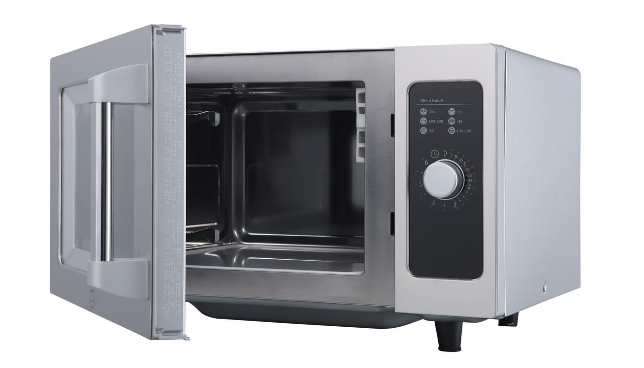METRO Professional Four à Micro-ondes GMW1125-K, Acier Inoxydable, 51.1 x 43 x 31.1 cm, 1000 W, 25 L, Commande mécanique, Minuterie à Bouton Rotatif, Argenté