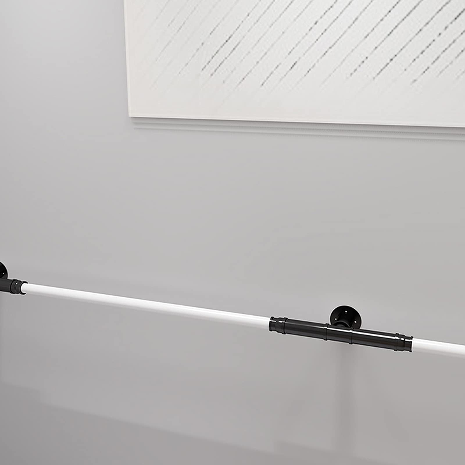 Corrimano Corrimano Industriale in Ferro, Maniglione a Muro per Gradini Esterni, Ringhiere Antiscivolo per Scale Asta di Supporto per Corridoio, Diametro 3,2 cm, Bianco (Size : 300