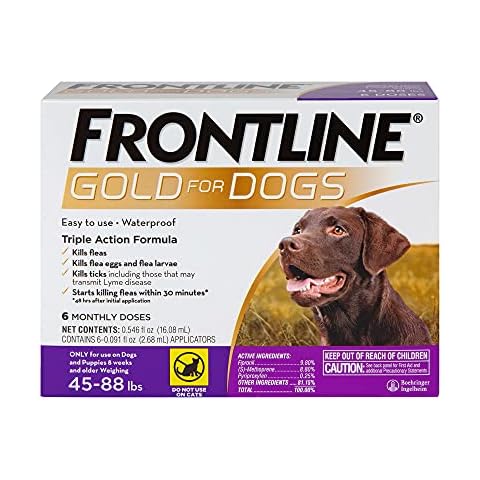 Frontline Gold Flea & Tick Treatment for Large Dogs Up to 45 to 88 lbs. Pack of 6 Cover