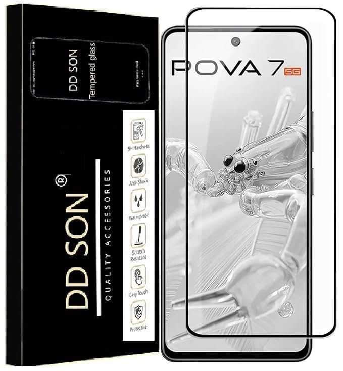 Image of DD SON Premium HD+ Tempered Glass Screen Protector Guard Compatible For ETC Edge to Edge Coverage With Easy installation kit for Smartphone