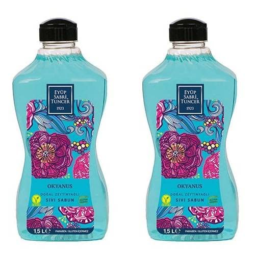 Sıvı Sabun, Eyüp Sabri Tuncer Doğal Zeytinyağlı, Okyanus 1500 ML Pet Şişe x 2 Adet