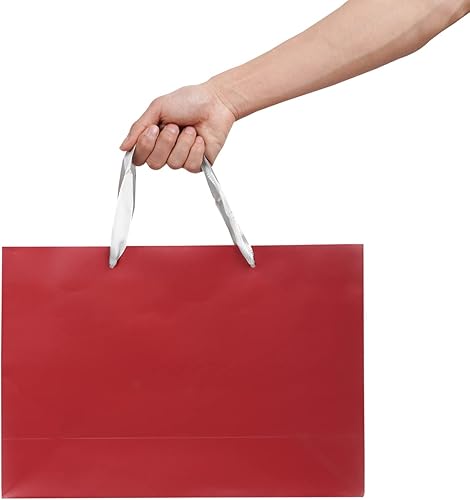 Miniatura 4 de ysmile Bolsa de regalo roja de alta calidad con asa para boutique grande de 14 pulgadas cumpleaños felicitaciones día de la madre día del padre día