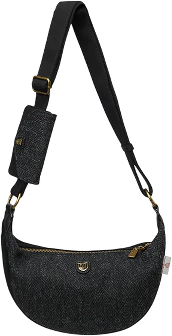 Islander The Luna Bag for Women Harris Tweed Crossbody With Detachable Card Wallet