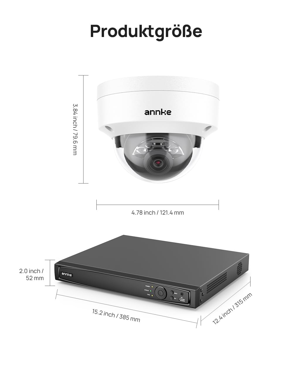 ANNKE 4K Überwachungskamera Set, 8X 8MP PoE IP Kameras und 16-Kanal NVR mit 4TB HDD, KI Personen und Fahrzeugerkennung, 24/7 Aufnahme, 30M Farbnachtsicht für Innen & Außeneinsatz, IP67 Wasserdicht