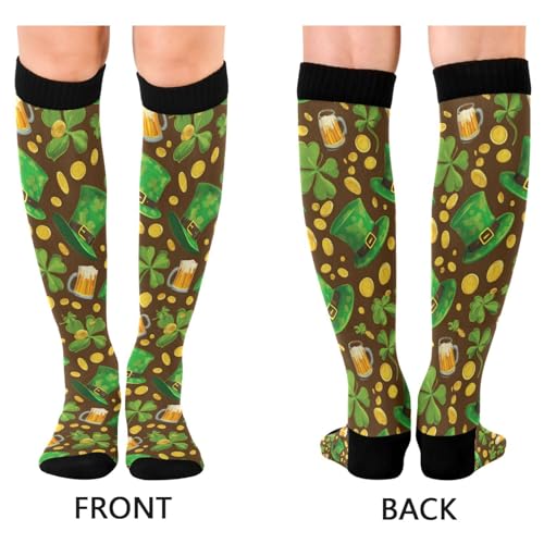 Image of Pigsaly Red White Polka Dot Womens Compression Socks Athletic Tube Sock Knee High Socks Outdoor Sport Socks