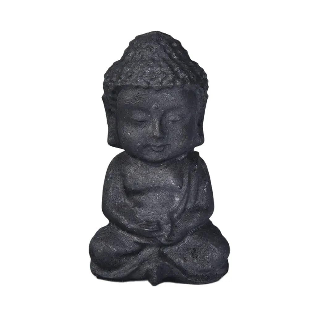 HAOYUNS Beautiful Natural Black Shungite Buddha Statue Quartz Reiki Stones For Crystals Fengshui Meditation Home Decor