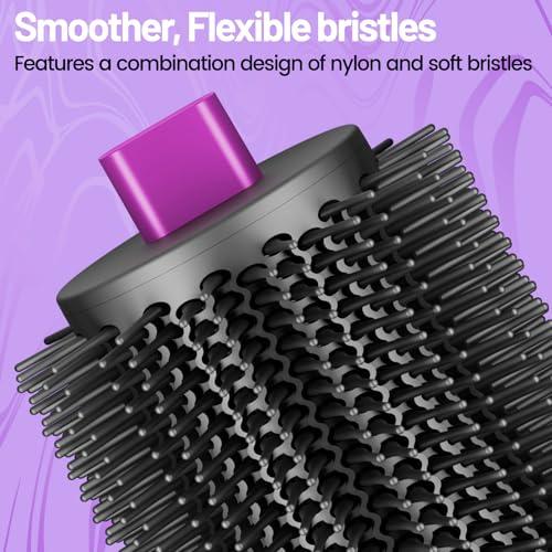 Image of Upgraded 3-INCH Large Round Brush for Dyson Airwrap Attachments | 3Inch Large Barrel, Round Volumizing Brush, for Dyson Air wrap Attachment, Flexible Bristles for Volume Smooth Curling, Rose