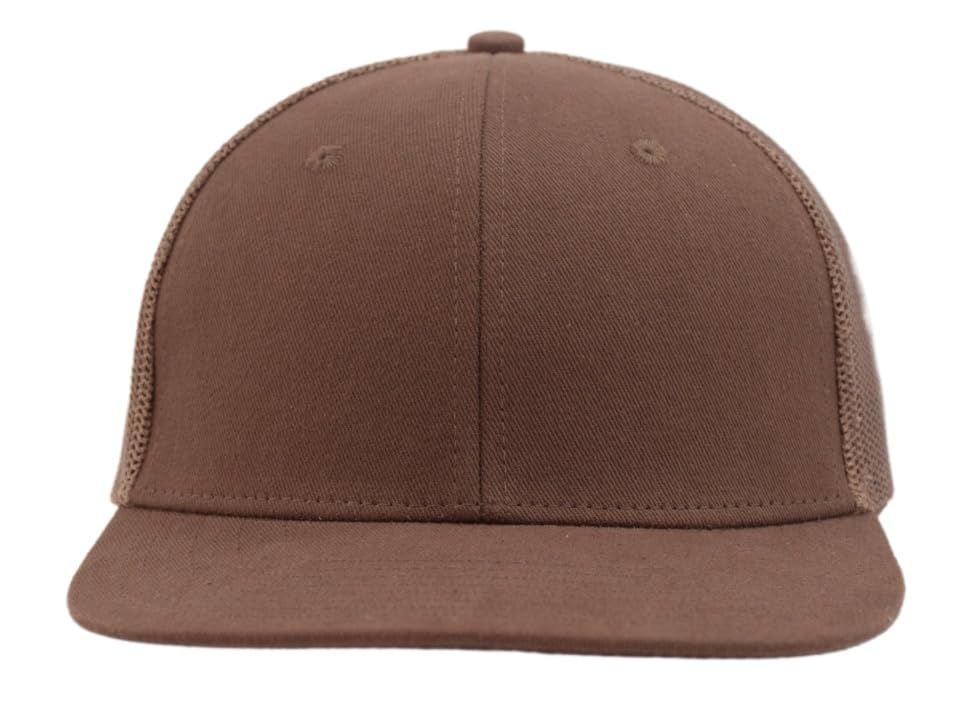 Image of Flat Bill Snapback Mesh Hats | Fits OSFM & XXL Big Head | Blank Solid Color Adjustable Trucker Hat for Men