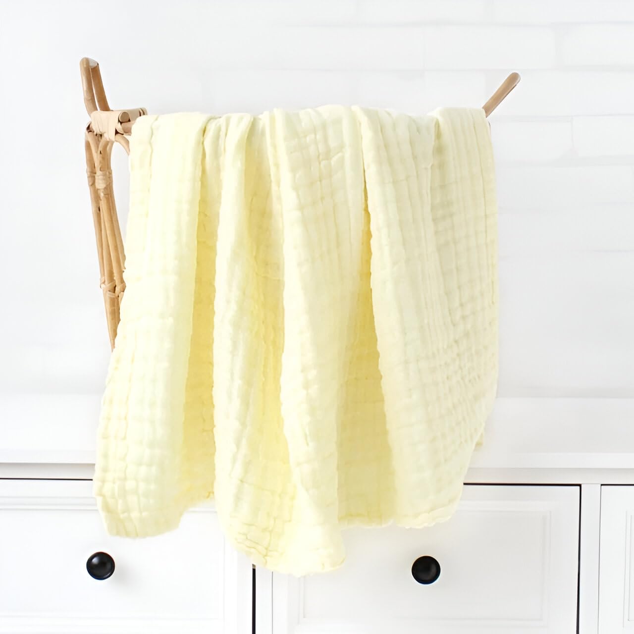 JUST GOODS Organic 100% Cotton Muslin Baby Bath Towel - Super Absorbent, Extra Soft, Eco-Friendly, Multi-Use for Newborns, Infants, Kids Boys & Girls - 105x105 CM (Yellow)-picture-19