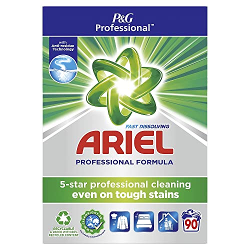 Ariel - Lessive En Poudre Classique - 90 Lavages - Nettoie en profondeur, Blancheur Éclatante, Efficace à basse température, Anti-résidus, Emballage recyclable