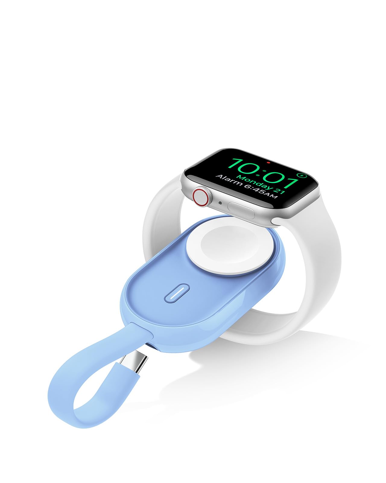 VEGER Portable Wireless Charger for Apple Watch, 1200mAh Watch Battery Pack with Input Cable, Travel Magnetic iWatch Charger Compatible with Apple Watch 9/8/7/6/5/4/3/2/1/SE/Ultra-Blue