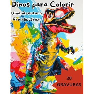 Capa do livro Dinos para Colorir: Uma Aventura Pré-Histórica (Portuguese Edition)