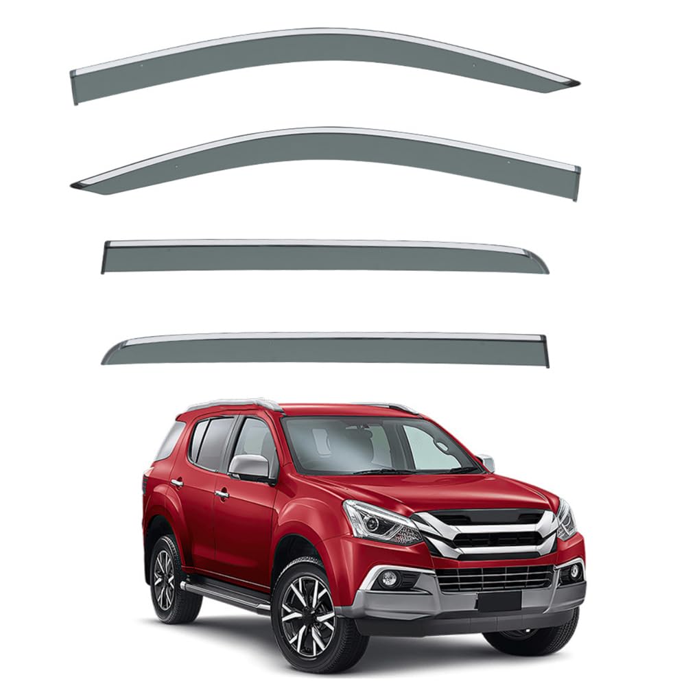 Qoemrhelt Normal 4Pc Set In-Channel Wind Deflectors, For Isuzu Mu-X 2013-2019 Window Visors Rain Guards Vent Visors Rain & Sun Protection,Car Accessories