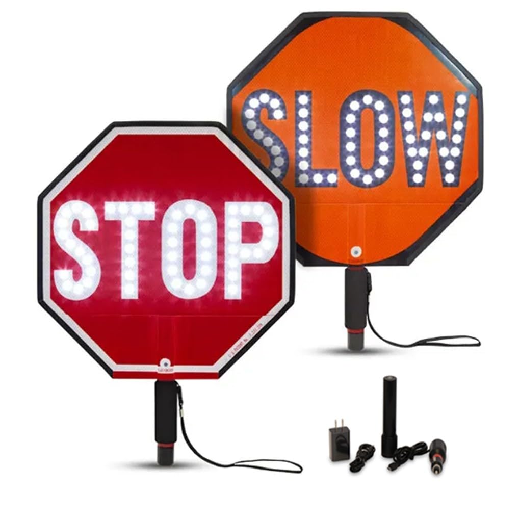 Panneau de circulation routière stop slow à LED pour protéger les agents de voirie
