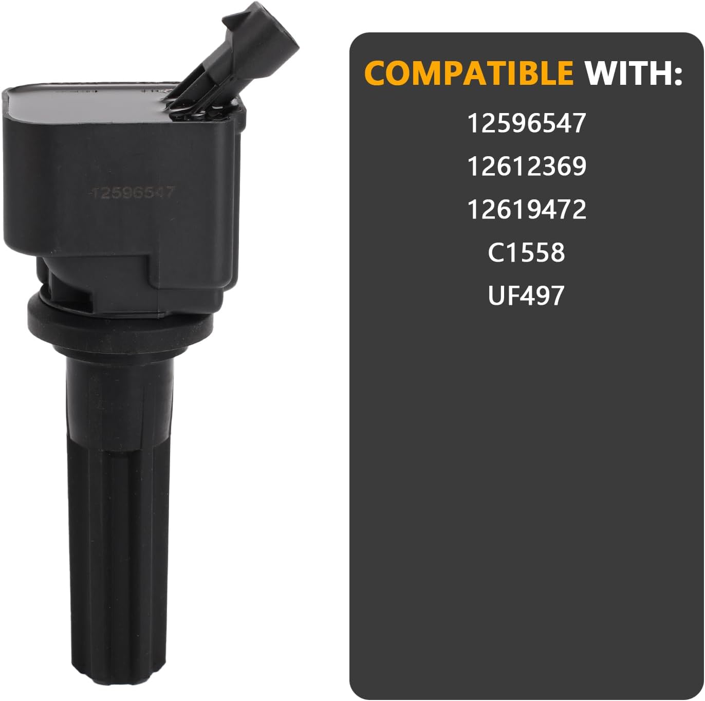 UF497 OEM Ignition Coil - Compatible with GMC Canyon Envoy Chevrolet Colorado Trailblazer Hummer H3 H3T Buick Rainier Saab 9-7x Isuzu Ascender - 2.9 3.7L 4.2L L4 - Replaces# 12596547 12612369 12619472