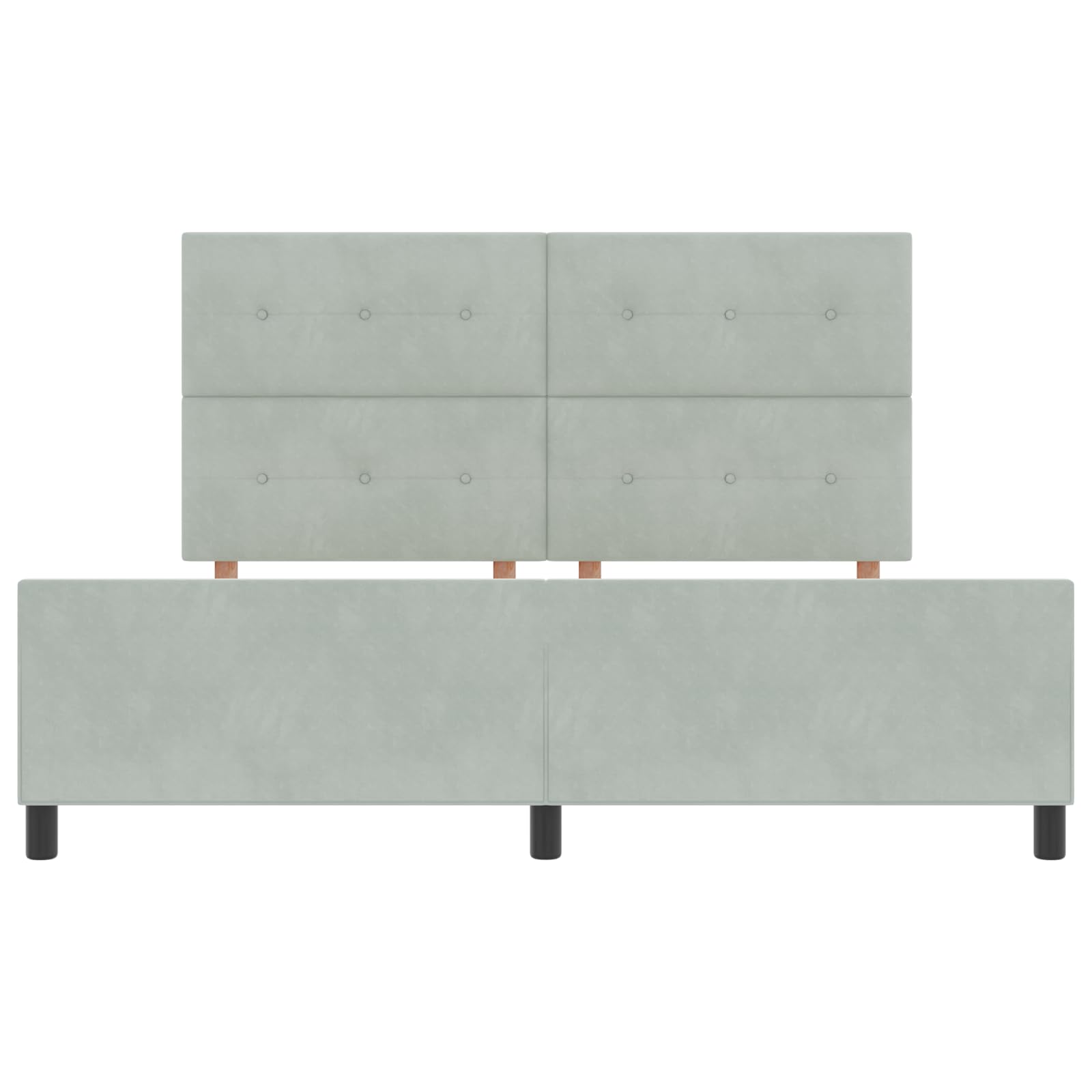 Bettgestell Hellgrau 180x200 cm, Modernes Samt upholstered Doppelbett, bedframe mit headboard und Platform für Bedroom