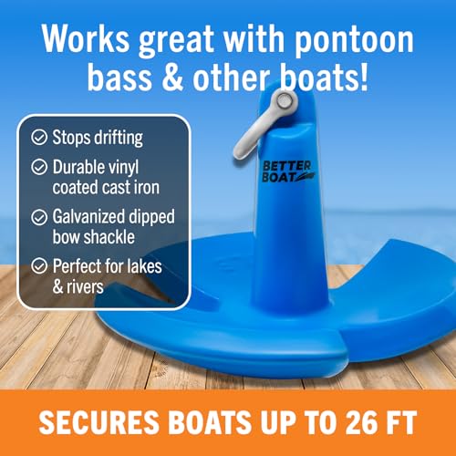 Image of River Anchor 30 lb for Boats Up to 26 Ft Pontoon Bass Boat, Vinyl Coated