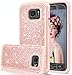 Galaxy S7 Active Case with 2 Pack Tempered Glass Screen Protector, LeYi Glitter Girls Women Dual Layer Heavy Duty Protective Phone Case for Samsung S7 Active SM-G891A TP Rose Gold (Not Fit Galaxy S7)
