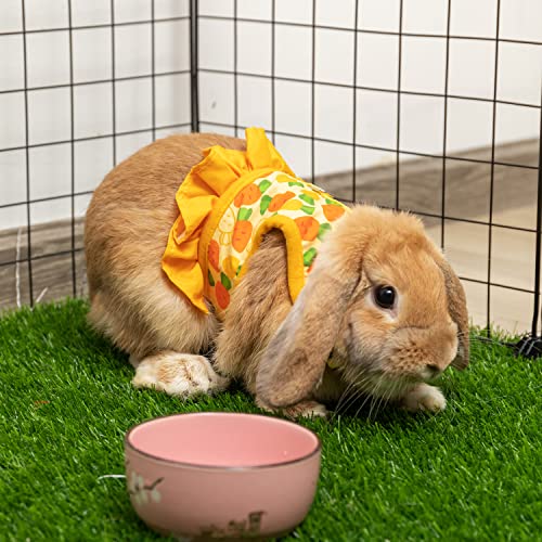 Rabbit Harness And Leash For Walking Escape Proof - Cute Carrot Pattern Mesh Breathable Bunny Vest Harness Outdoor Camping Hiking Training - Also Suit For Ferret Kitten Puppy Small Animals #TOP4