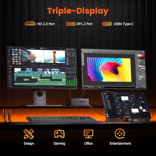 Image of PELADN Mini PC, Ryzen AI 9 HX 470 (up to 5.1Ghz),32GB LPDDR5X /1TB PCIe 4.0 SSD,Dual 2.5G LAN,USB4 40Gbps Type-C /DP /HD,Mini Desktop Computer,WiFi7 4K /60Hz Triple-Display USB3.2 /BT5.4,3-Year Warranty