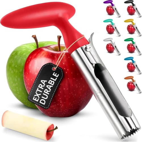 Zulay Kitchen Premium Apple Corer Tool - Red