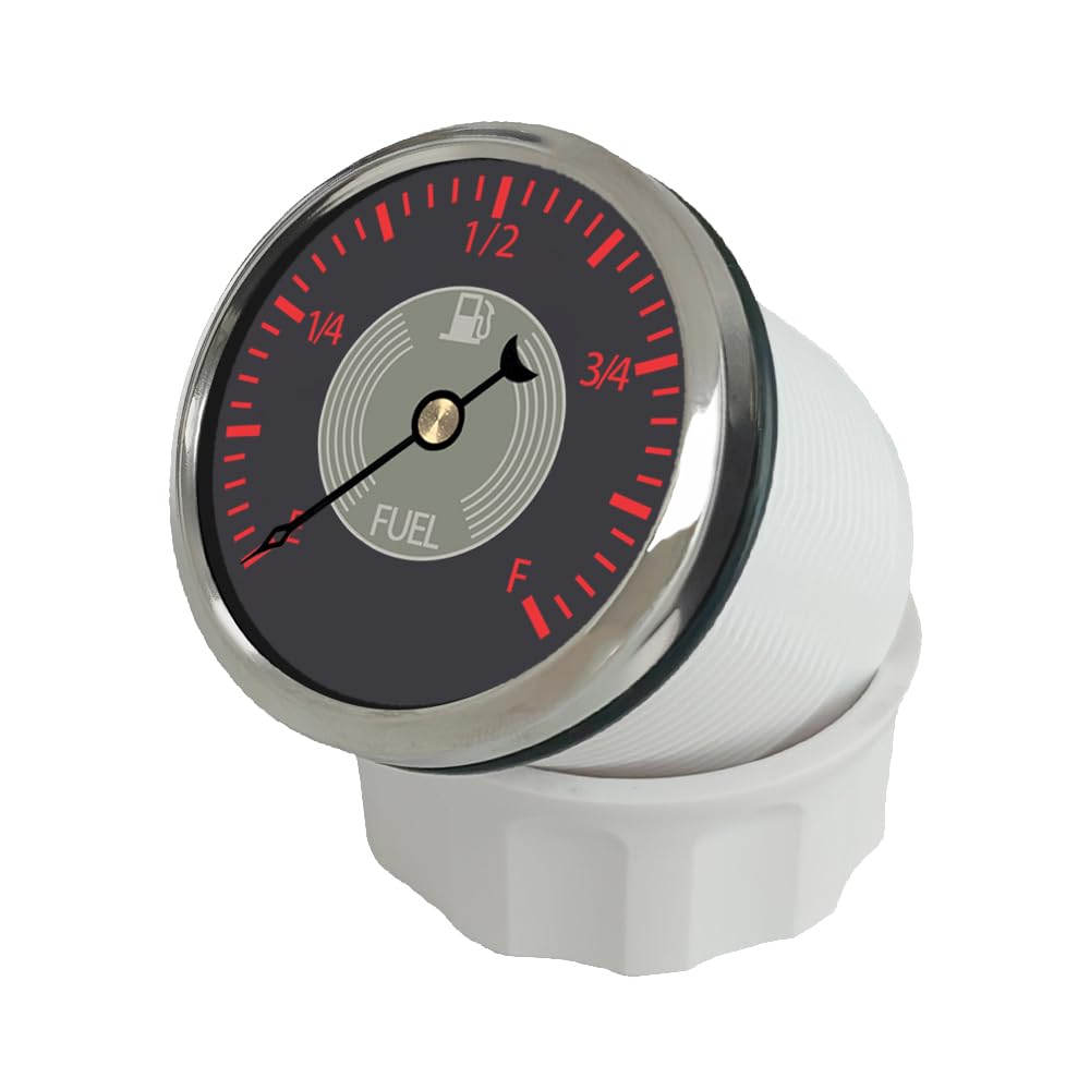 ELING 52mm (2'') Fuel Level Gauge 0-190ohm with Red and Yellow Backlight 12V 24V for Car Van RV Boat