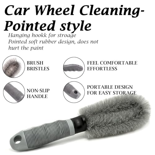Image of Tire & Alloy Brush Set Deep Clean for Tyres & Rims | Wheel Cleaning Brush Set | Scratch-Free Bristles | Professional Car Detailing Tools