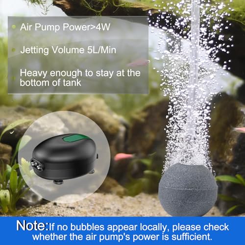 Pierre à air pour aquarium poreuse et durable : lot de 4 boules diffuseur d'oxygène 0.9cm - 15