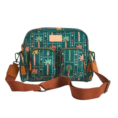 Chumbak Weekends Messenger Bag - Palms, Digital Nomad, Sling Bag for Women and Girls, Stylish Crossbody Purse Bag, Adjustable Strap, Mini Makeup Pouch