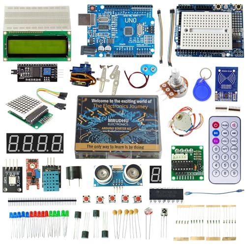 Image of Arduino Uno R3 Starter Kit with RFID & Sensors | Beginner Learning Kit for Robotics, IoT, Programming & DIY Electronics Projects (SMD)