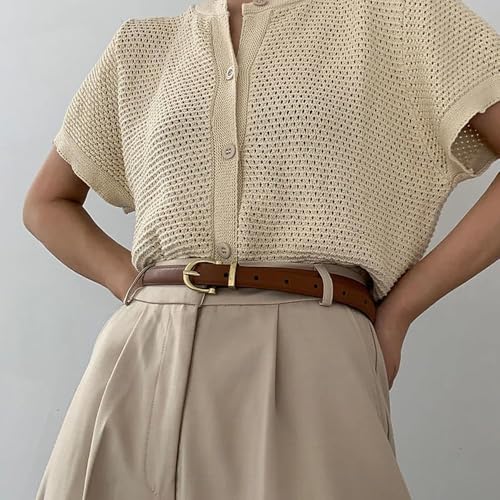 Fashion PU Belts For Women Soft Dress Belt Ladies Thin Skinny Metal Gold Buckle Waistband Strap3