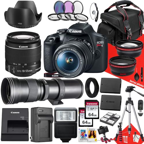 Canon EOS Rebel T7 Cámara DSLR con Lente EF-S 18-55mm y Teleobjetivo 420-800mm miniatura 1