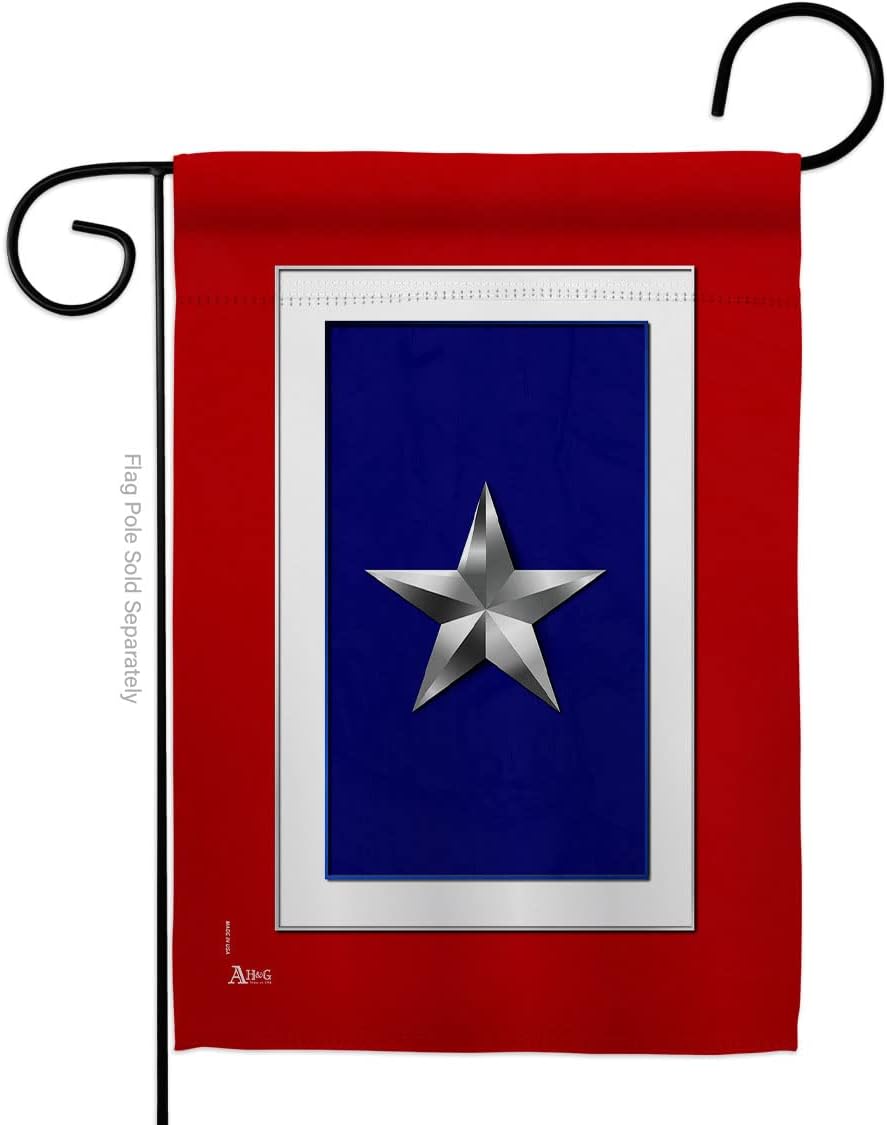 Silver Star Garden Flag - Armed Forces Military Service All Branches Support Honor United State American Veteran - House Decoration Banner Small Yard Gift Double-Sided Made in USA 13 X 18.5