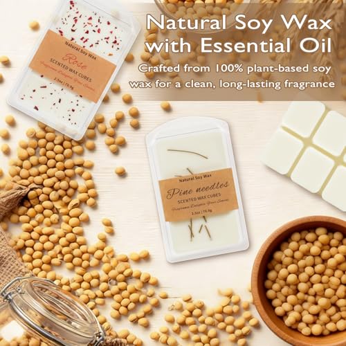 Image of SCENTORINI Wax Melts, 6 Pack Summer Scented Wax Cubes for Wax Warmer | Soy Wax Melts Tarts with Natural Dried Flower & Highly Scented Essential Oil, Candle Wax Gift Set for Home Fragrance
